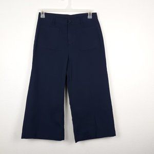 Crop Pants Canvas Cotton Wide-Leg